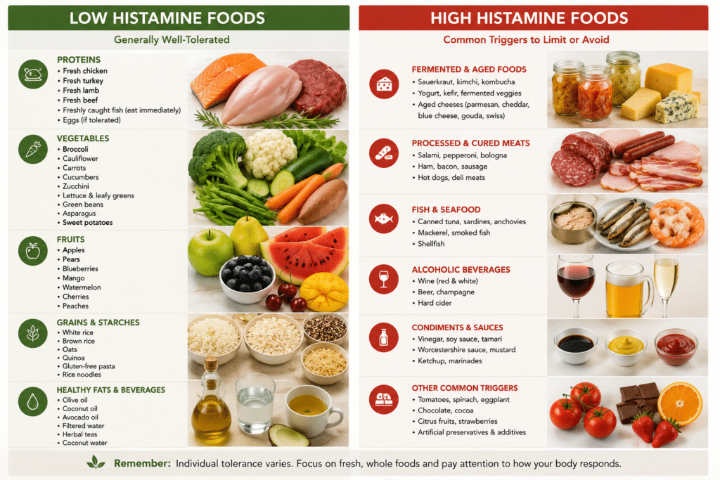 Histamine Diet Food List